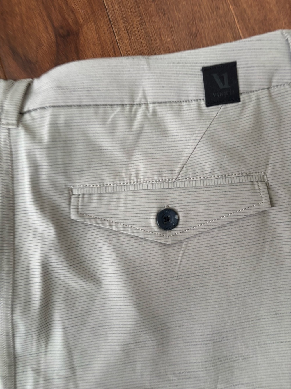 Vuori Men's Light Khaki Performance Flat-Front Shorts - Picture 4 of 7